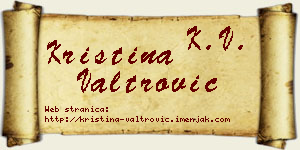 Kristina Valtrović vizit kartica